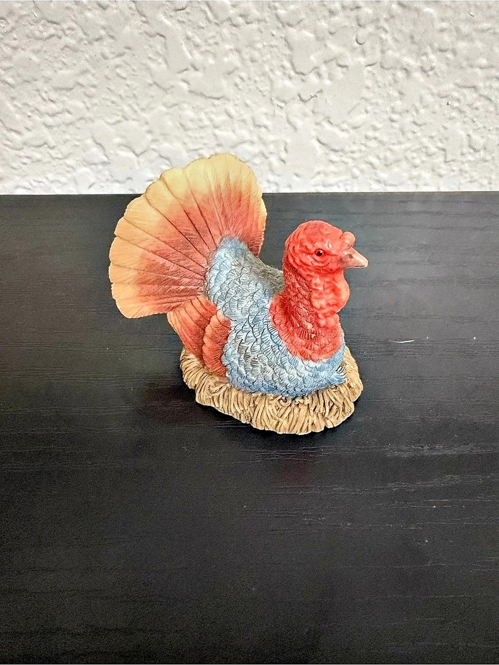 The Hamilton Collection Turkey figurine Orange & Blue